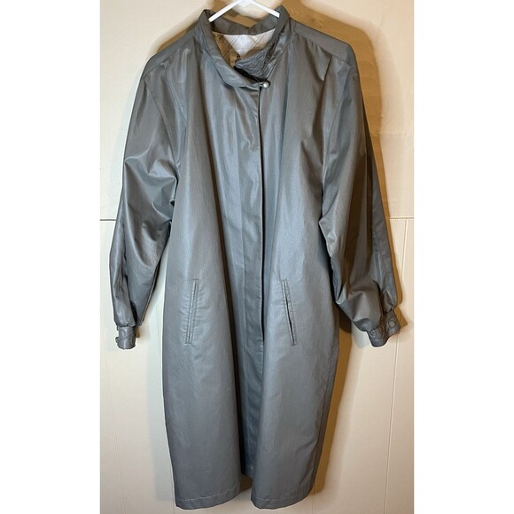 London Fog Other - Vintage London Fog Men’s Trench Coat Gray Size XL 14 Regular USA Floral
